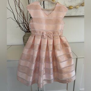 Jona Michelle Pink Striped Formal Dress